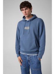 Guess Jeans Bluza 184129 Niebieski jasny Classic Fit. Niebieskie bluzy Guess Jeans, m, z aplikacjami, z jeansu, bez kaptura. Za 349.99 zł.