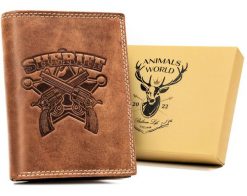 Portfel skórzany Always Wild N4-CHM-SHE brązowy. Brązowe portfele Always Wild, bez wzorów, z nubiku. Za 50.00 zł.