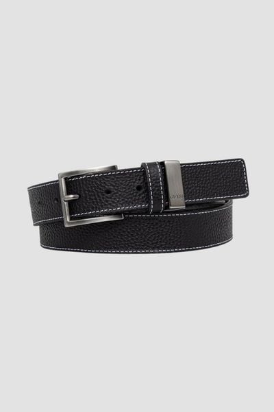 GUESS Czarny męski skórzany pasek, Rozmiar XS. Czarne paski Guess, z aplikacjami, ze skóry, eleganckie. Za 349.99 zł.