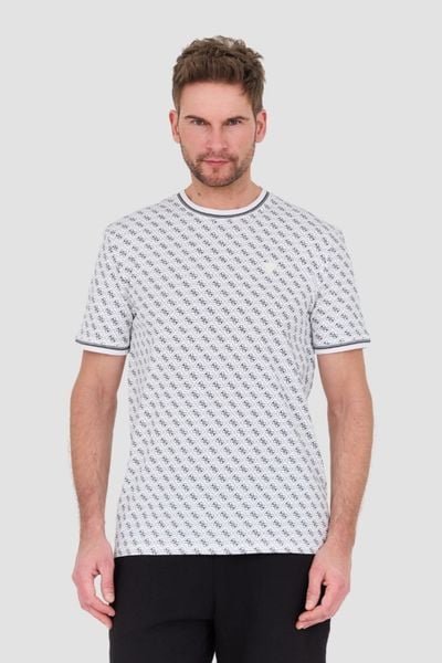 GUESS Biały męski t-shirt Marshall, Rozmiar XL. Białe t-shirty Guess, l, z aplikacjami, bez kołnierzyka, bez ramiączek. W wyprzedaży za 132.99 zł.