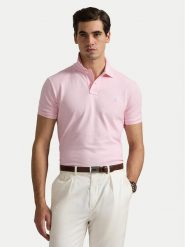 Polo Ralph Lauren Polo 710536856453 Różowy Slim Fit. Czerwone koszulki polo Polo Ralph Lauren, l, bez wzorów, z bawełny, bez kołnierzyka, bez ramiączek. Za 529.99 zł.