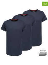 Authentic Style Koszulki (3 szt.) w kolorze granatowym rozmiar: XXL. Niebieskie bezrękawniki Authentic Style, xxl, bez wzorów, z bawełny, bez kołnierzyka, bez ramiączek. Za 96.60 zł.