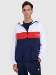 4F Kurtka przejściowa męska - granatowa L. Niebieskie kurtki 4F, l, bez wzorów, z kapturem. W wyprzedaży za 139.99 zł.