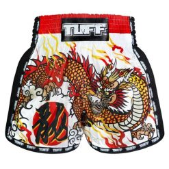 Spodenki treningowe TUFF White Chinese Dragon. Białe krótkie spodenki sportowe TUFF, bez wzorów, sportowe. Za 149.00 zł.