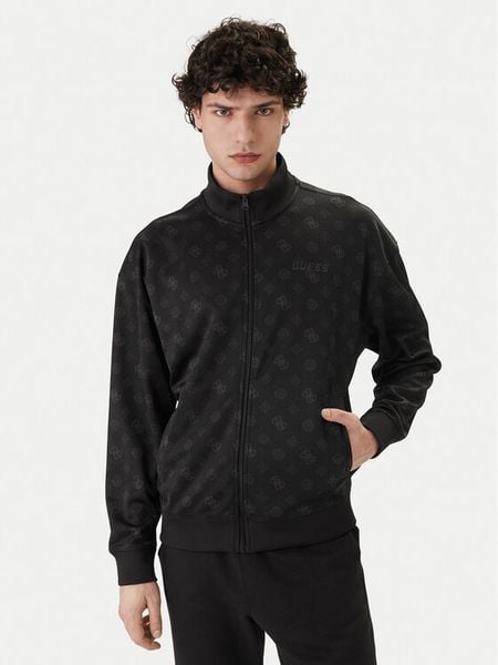 Guess Bluza Z6GQ07 K2849 Czarny Relaxed Fit. Czarne bluzy Guess, m, z aplikacjami, z syntetyku, bez kaptura. Za 474.99 zł.