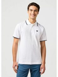 Wrangler Koszulka polo w kolorze białym rozmiar: L. Białe koszulki polo Wrangler, l, bez wzorów, z bawełny, bez kołnierzyka, bez ramiączek. Za 86.99 zł.