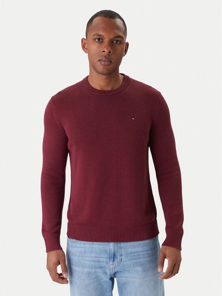 Tommy Jeans Sweter DM0DM21787 Bordowy Regular Fit. Czerwone swetry rozpinane Tommy Jeans, m, bez wzorów, z bawełny, bez kołnierzyka, bez ramiączek. Za 309.99 zł.