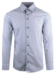 Elegancka, Męska Koszula, Taliowany Krój - Victorio - Drobny Wzór Kwiatowy. Koszule Victorio, m, bez wzorów, z bawełny, bez kołnierzyka, bez ramiączek. Za 149.00 zł.