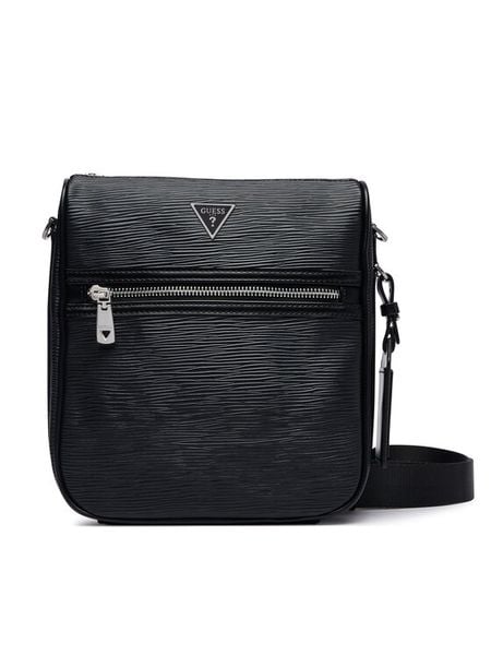 Guess Saszetka HMMIPW P6217 Czarny. Czarne saszetki i nerki Guess, z aplikacjami, ze skóry. Za 364.99 zł.