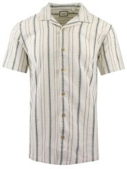 Weekendowa Koszula Męska - Brave Soul - Ecru w Paski. Koszule Brave Soul, l, bez wzorów, z bawełny, bez kołnierzyka, bez ramiączek. Za 129.00 zł.