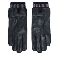 Rękawiczki Męskie Tommy Hilfiger. Niebieskie rękawiczki Tommy Hilfiger, bez wzorów. Za 219.99 zł.