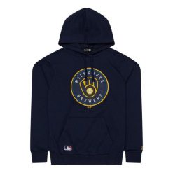 Bluza z kapturem Brewers Nos MLB Regular. Niebieskie bluzy New Era, m, bez wzorów, z kapturem. Za 283.00 zł.