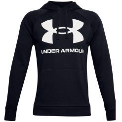 Bluza treningowa treningowa męska Under Armour Rival Fleece Big Logo HD. Czarne bluzy Under Armour, m, bez wzorów, bez kaptura. Za 139.99 zł.