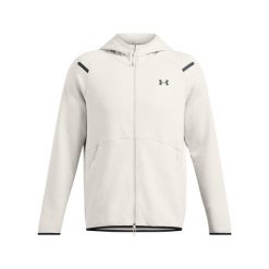 Bluza z kapturem z pełnym zamkiem błyskawicznym Under Armour Unstoppable Fleece. Białe bluzy Under Armour, m, bez wzorów, z kapturem. Za 480.70 zł.