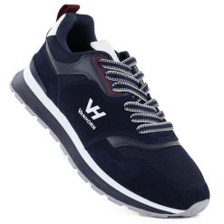 Półbuty sportowe męskie sneakersy granatowe Vanhorn WN32306. Buty sportowe casual Vanhorn, bez wzorów, z tkaniny, bez obcasa, bez zapięcia. Za 149.99 zł.