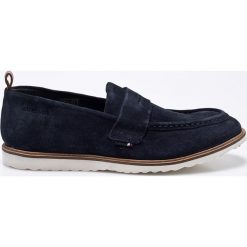 Strellson - Mokasyny. Niebieskie mokasyny Strellson, bez wzorów, z materiału, z okrągłym noskiem, bez obcasa, bez zapięcia. W wyprzedaży za 179.90 zł.