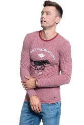 MĘSKA KOSZULKA MUSTANG ANTON C LOGO 1009955 7145. Bluzki z długim rękawem Mustang, m, bez wzorów, bez kołnierzyka, bez ramiączek. W wyprzedaży za 39.99 zł.