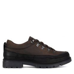 Półbuty Badura. Brązowe eleganckie półbuty Badura, bez wzorów, bez obcasa, bez zapięcia. Za 209.99 zł.