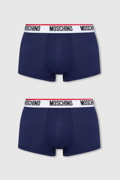 MOSCHINO Granatowe bokserki męskie 3PACK, Rozmiar XL. Niebieskie bokserki MOSCHINO, m, bez wzorów, z bawełny. Za 199.00 zł.