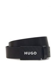 HUGO Pasek Męski 50536879 Czarny. Czarne paski Hugo, bez wzorów, ze skóry. Za 279.99 zł.
