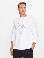 KARL LAGERFELD Bluza 705400 533910 Biały Regular Fit. Białe bluzy KARL LAGERFELD, l, bez wzorów, z bawełny, bez kaptura. Za 1,309.00 zł.