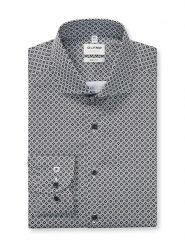 OLYMP Koszula "Level 5" - Body fit - w kolorze czarno-białym rozmiar: 43. Białe koszule Olymp, bez wzorów, z bawełny, bez kołnierzyka, bez ramiączek. Za 122.09 zł.