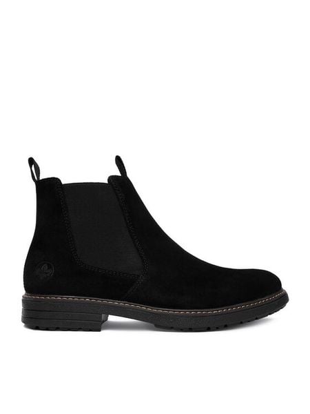 Rieker Botki CEO-33180-01 Czarny. Czarne botki sznurowane Rieker, bez wzorów, ze skóry, bez obcasa, bez zapięcia. Za 439.99 zł.
