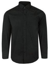 Koszula Męska Bawełniana, Czarna Elegancka, Długi Rękaw, Jednokolorowa, Taliowana, Slim -PAKO JEANS. Czarne koszule Pako Jeans, m, bez wzorów, z bawełny, bez kołnierzyka, bez ramiączek. Za 179.00 zł.
