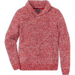 Sweter z szalowym kołnierzem Regular Fit bonprix czerwony melanż. Swetry nierozpinane marki bonprix. Za 59.99 zł.