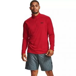 Koszulka męska Under Armour Tech 1/2 Zip 2.0 L. Czerwone bluzy Under Armour, l, bez wzorów, bez kaptura. Za 121.99 zł.