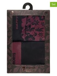 Happy Shorts Bokserki (2 pary) w kolorze bordowo-czarnym rozmiar: L. Czarne bokserki Happy Shorts, l, bez wzorów. Za 52.55 zł.