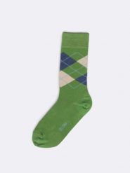 Skarpety męskie długie w romby zielone Stefanosi 301. Zielone skarpety BIG STAR, bez wzorów, z bawełny. Za 19.99 zł.