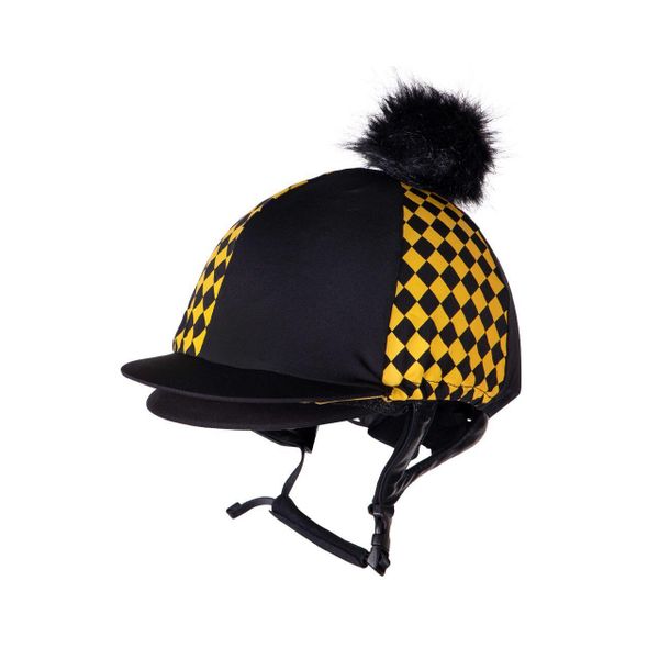 Czapka na kask jeździecki QHP Omaha. Żółte czapki z daszkiem QHP, bez wzorów, z elastanu. Za 164.00 zł.