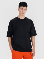 4F Bluza dresowa z krótkim rękawem bez kaptura męska - czarny S. Czarne bluzy bez kaptura 4F, m, bez wzorów, z bawełny, bez kaptura. W wyprzedaży za 59.99 zł.