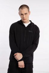 MĘSKA KURTKA Jack Wolfskin Jacket PRELIGHT OVERHEAD M 1307561-6-L. Czarne kurtki Jack Wolfskin, l, bez wzorów, z dresówki, bez kaptura. Za 259.50 zł.