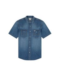 WRANGLER MĘSKA KOSZULA JEANSOWA SS WESTERN SHIRT Dusky 112350572 W5H8016805. Koszule Wrangler, m, bez wzorów, z jeansu, bez kołnierzyka, bez ramiączek. Za 159.99 zł.