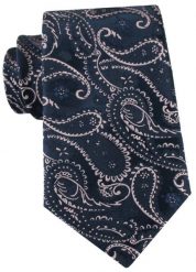 Granatowy Krawat z Jasnoróżowym Wzorem Paisley - Alties. Niebieskie krawaty i muchy Alties, bez wzorów, z tkaniny. Za 55.00 zł.