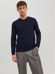 Jack&Jones Sweter 12137194 Granatowy Regular Fit. Niebieskie swetry rozpinane Jack&Jones, m, bez wzorów, z bawełny, bez kołnierzyka, bez ramiączek. Za 69.99 zł.
