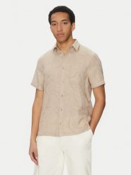 Guess Koszula M5GH26 WH7V2 Beżowy Regular Fit. Brązowe koszule Guess, m, z aplikacjami, z lyocellu, bez kołnierzyka, bez ramiączek. Za 259.99 zł.