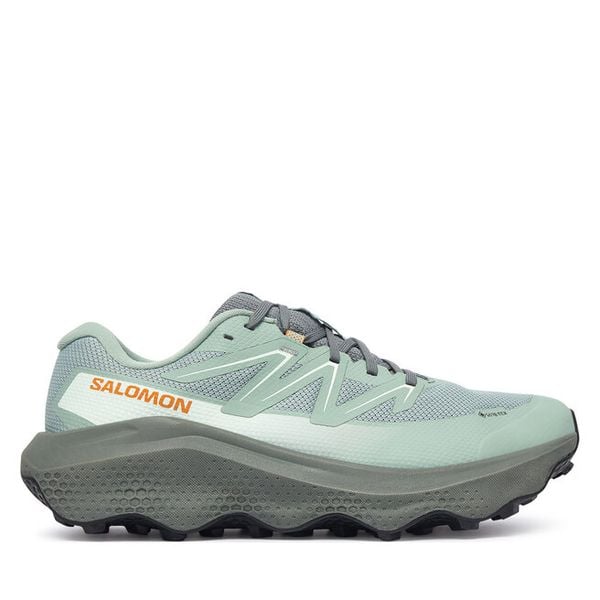 Buty do biegania Salomon. Zielone buty do biegania Salomon, bez wzorów, z gore-texu, bez zapięcia, do biegania, gore-tex. Za 649.99 zł.
