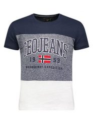 Geographical Norway Koszulka w kolorze granatowo-szarym rozmiar: S. Niebieskie bezrękawniki Geographical Norway, s, bez wzorów, z bawełny, bez kołnierzyka, bez ramiączek. Za 43.99 zł.