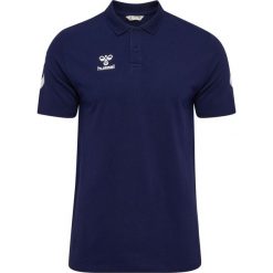 Polo Hummel Go 2.0 Chevron. Niebieskie koszulki polo Hummel, bez wzorów, bez kołnierzyka, bez ramiączek. Za 217.00 zł.