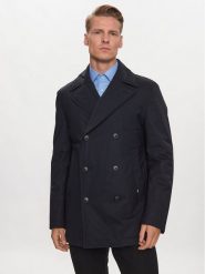 Boss Płaszcz P-Hyde-Peacoat-233 50498100 Granatowy Slim Fit. Niebieskie płaszcze Boss, m, bez wzorów, z wełny, bez kaptura. Za 2,389.00 zł.