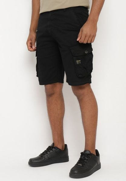 Czarne Szorty Bawełniane w Stylu Cargo z Klapami na Kieszeniach Quoolia. Czarne szorty Born2be, m, bez wzorów, z bawełny. Za 89.99 zł.