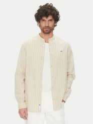 Tommy Jeans Koszula DM0DM20893 Beżowy Regular Fit. Brązowe koszule Tommy Jeans, m, bez wzorów, z bawełny, bez kołnierzyka, bez ramiączek. Za 249.99 zł.