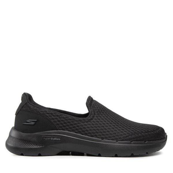 Półbuty Skechers. Czarne eleganckie półbuty Skechers, bez wzorów, bez obcasa, bez zapięcia. Za 379.99 zł.