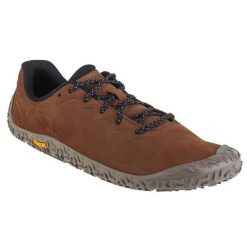 Męskie Buty Skórzane Vapor Glove 6. Niebieskie buty turystyczne Merrell, bez wzorów, z materiału, bez zapięcia, trekkingowe. Za 728.99 zł.