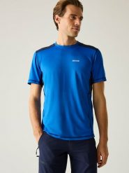 Regatta Koszulka funkcyjna "Virda" w kolorze niebieskim rozmiar: M. Niebieskie t-shirty sportowe Regatta, bez wzorów, z materiału, bez ramiączek, outdoorowe. Za 52.42 zł.