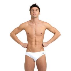 Kąpielówki męskie slipy kąpielowe sportowe na basen Arena Santamarias. Białe slipy i bokserki Arena, m, bez wzorów. Za 69.99 zł.