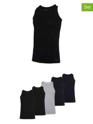 Fila Podkoszulki (5 szt.) w kolorze czarnym, granatowym i szarym rozmiar: S. Czarne podkoszulki Fila, s, bez wzorów, bez ramiączek. Za 187.99 zł.